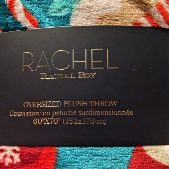 Rachel Roy Oversized Plush Throw 60" x 70" Beautiful Cheers Merry Christmas - Picture 2 of 5